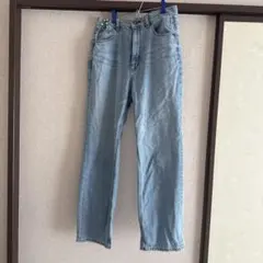 GUハイウエストストレートジーンズ XL 63BLUE