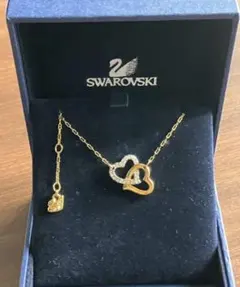 ★SWAROVSKI スワロフスキー ダブルハート ネックレス