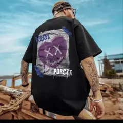 グラフィックプリント Tシャツ ブラック オーバーサイズ
