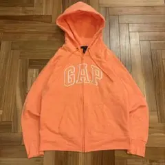 OLD GAP ギャップ フルジップ パーカー オレンジ　サーモンピンク L