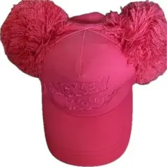 ディズニー ミッキー耳付きキャップ 58cm ピンク