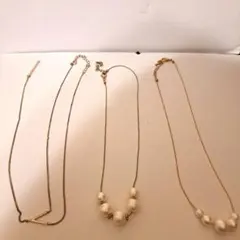 ゴールド系ネックレス3点セット