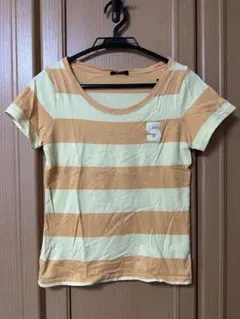 COMME CA ISM ストライプ 半袖Tシャツ L