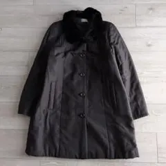 00s モード vintage ファー襟 ロングコート 2way 실크