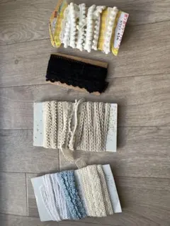 レースリボンセット 4色 多様なパターン