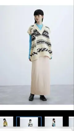 【美品】ADAM ET ROPE’ フェイクレザー2wayジップスカート M