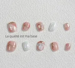 ピンクホワイトグラデーションネイルチップ Sサイズ　即購入可能