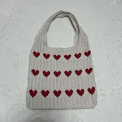 Loueme ハートニットクロシェトートバッグ