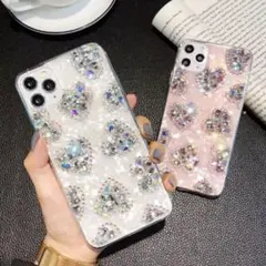 韓国デザイン♡宝石風♡インスタ映え確定　キラキラ　シェル iphoneケース