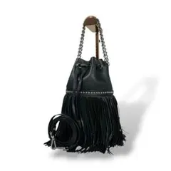 極美品　J&M DAVIDSON カーニバル レザー ショルダーバッグ ブラック