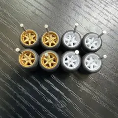 1/64 カスタムホイール ゴールド2台分 ホワイト2台分 計4台セットのサムネイル