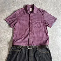 Levi’s リーバイス 半袖チェックシャツ 短丈 ボックス cboy ボルドーのサムネイル