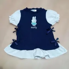 miffy ミッフィー 半袖 トップス ネイビー 紺　90cm　リボン　可愛いのサムネイル
