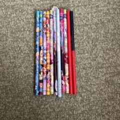 キャラクター柄 鉛筆 9本+赤鉛筆2本　セット