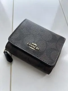 COACH ダークブラウン 三つ折り財布