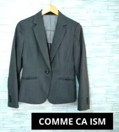 COMME CA ISM　ストライプ柄 テーラードジャケット グレー　Ｌ　１１号のサムネイル