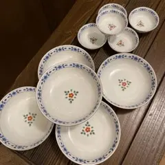 たち吉　親子鉢揃　花数寄　色絵草花　5客セット