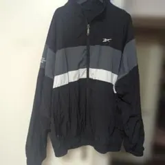 Reebok ウィンドブレーカー 黒/グレー★