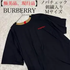 【極美品、現行品】バーバリー　Tシャツ　ノバチェック　ワンポイント　刺繍　M寸のサムネイル