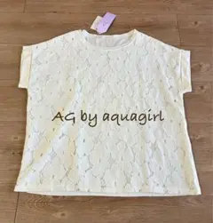 【新品】AG by aquagirl 半袖シャツ　カットソー　花柄レースのサムネイル