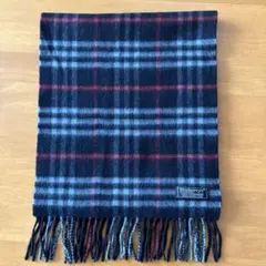BURBERRY カシミヤ100% ノバチェック マフラー　ネイビー