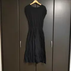 アーバンリサーチドアーズ フレンチスリーブ 切替 ワンピース ロング ブラック