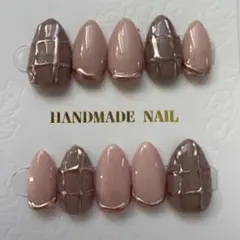♡原品限り♡Ｍサイズ　手作りネイルチップ オフィスネイル　ショートポイント