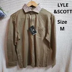 【タグ付き☆オシャレ☆LYLE&SCOTT】カーキ　チェック　ポロシャツ　Mのサムネイル