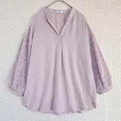 【即日発送】 グラシア GLACIER 袖レース スキッパーブラウス M