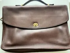 A4可 美品 オールドコーチ レザー 2WAY ビジネスバッグ ターンロック 茶