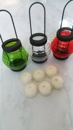 キャンドルホルダー３個とキャンドル６個のセット　キャンドルスタンド　新品