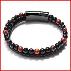 ブレスレット メンズ アクセサリー 数珠 レザー 重ね付け 金天鶏 <O18>