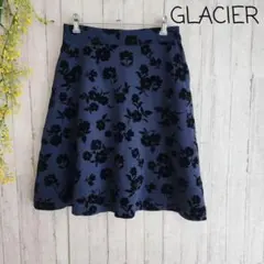 グラシア　フレアスカート　膝丈　M　裏地付き　花柄　秋冬　フェミニン　上品