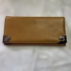展示品　イギンボトム　折りたたみ長財布　コーナースタッズ　ウォレット　キャメル