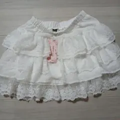 SHEIN ホワイト フリルミニスカート