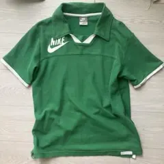 古着NIKE ポロシャツグリーン ロゴ 半袖 ナイキ スポーツウェ