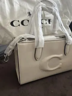 COACH C NINA SMALL TOTE SV/CHALK
