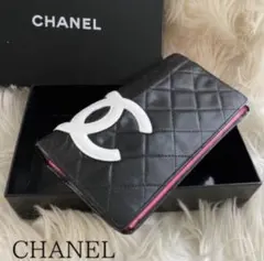 シャネル CHANEL キーケース カードケース カンボンライン 黒 ピンク
