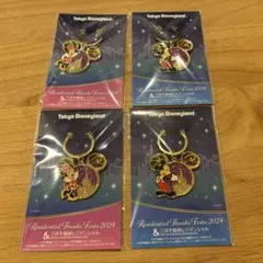 東京ディズニーランドのレジデンシャルサンクスフェスタ2024キーホルダー4つ