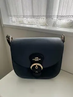 COACH（コーチ）クリオショルダーバッグ 23 ネイビー スエード - メルカリ