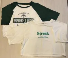 ロゴTシャツ 2枚セット 緑 グリーン