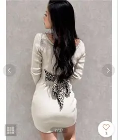 GYDAリブ編みミニワンピース ベージュ