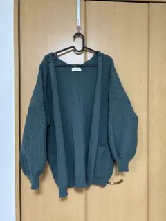 BEAMS HEART ダークグリーン カーディガン