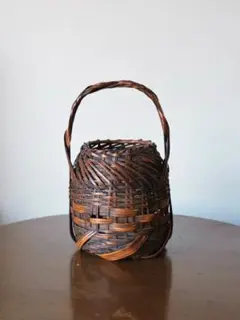 手付　花籠　竹籠　花入　花器　華道具　竹編　竹工芸　茶道具　Q2486