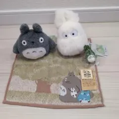 トトロ ぬいぐるみ、キーホルダー　と　タオルハンカチ　4点セット
