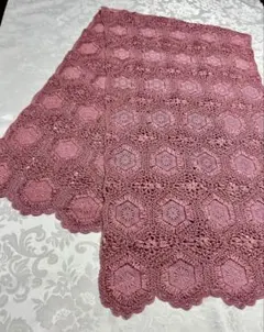 ピンク 六角形レースショール