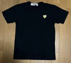 PLAY ハート刺繍 黒 半袖Tシャツ