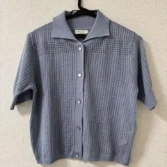 earth music & ecology ライトブルー半袖カーディガン