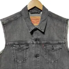 LEVI’S リーバイス スミクロ ブラック 黒 デニム ベスト ジャケット L