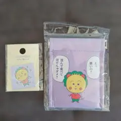 コジコジ イラスト ポーチ 紫　パックンポーチ　さくらももこ　缶バッジ　セット